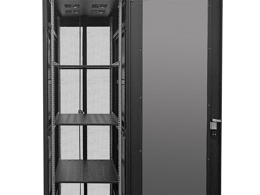 Linkbasic 42U Server Cabinet (Network Rack), Mesh Doors - 1000mm Deep, 4 Fans, 3 Shelves (Flat-Packed) | CAB-42U1P