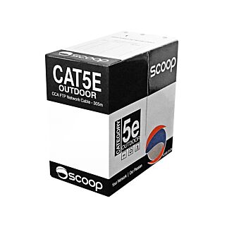 Scoop 305m Box Cat5e Outdoor FTP CCA Cable