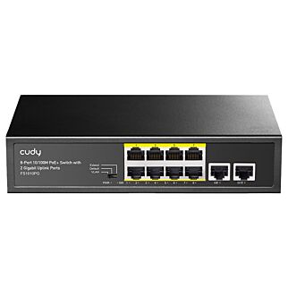 Cudy 10 Ports, with 8 Ports PoE (115 W)2 Gigabit Uplink Switch FS1010P
