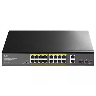 Cudy 16 Ports Gigabit PoE (180 W)2 Gigabit 2 x SFP Slots Switch GS1018P