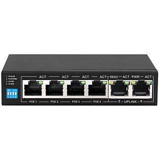 Scoop 6 Ports Fast Ethernet 4 AI PoE (60 W)Switch