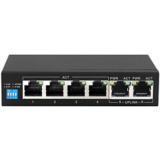 Scoop 6 Ports Gigabit 4 AI PoE (60 W)Switch