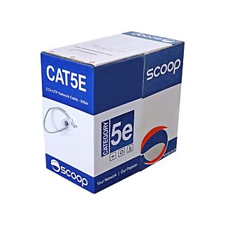 Scoop 305m Box Cat5e CCA Grey UTP Network Cable