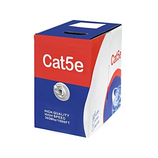 Unbranded 305m Box Cat5e CCA Grey UTP Network Cable