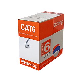 Scoop 305m Box Cat6 CCA Grey UTP Network Cable