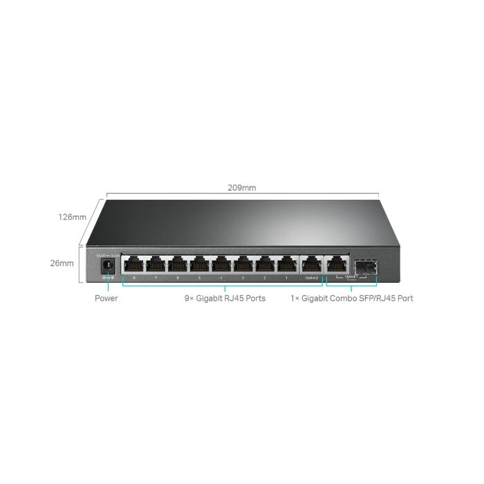 TP-Link 10-Port Gigabit Easy Smart Switch with 8-Port PoE+ | TL-SG1210MPE