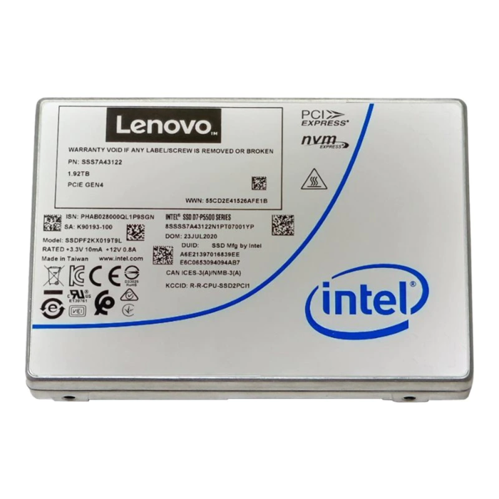 A Lenovo DCG Thinksystem U.2 P4510 1.0TB EN NVMe SSD, a high-capacity, high-speed storage device.