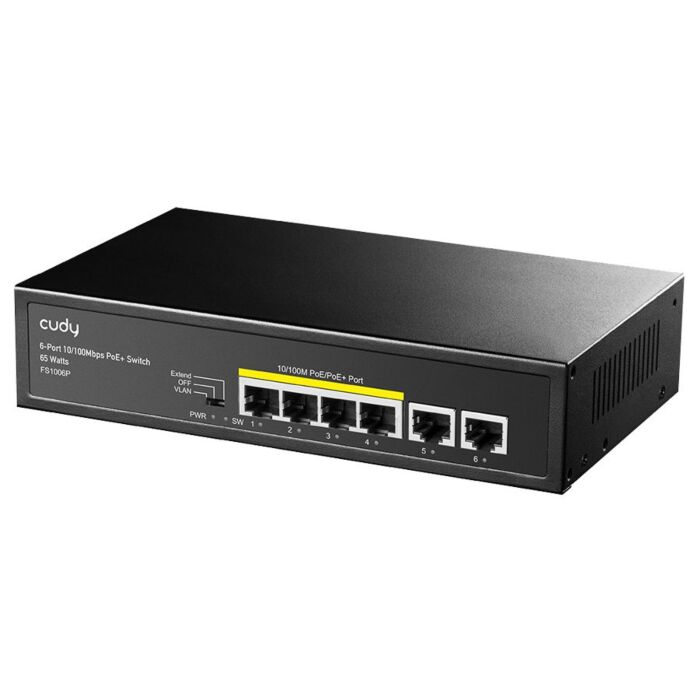 Cudy 6 Port with 4 Port PoE 60W PoE Switch | CD-FS1006P