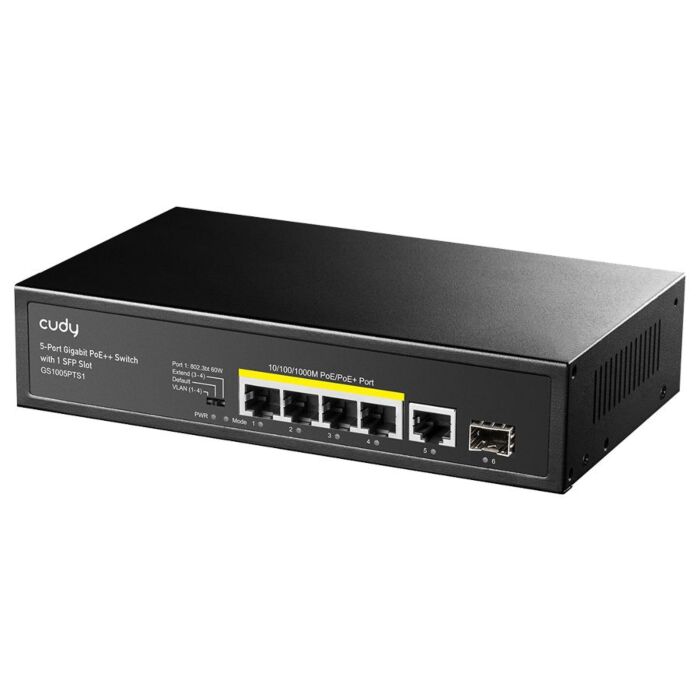 Cudy 5 Port Gigabit with 4 PoE 120W 1SFP Switch | CD-GS1005PT