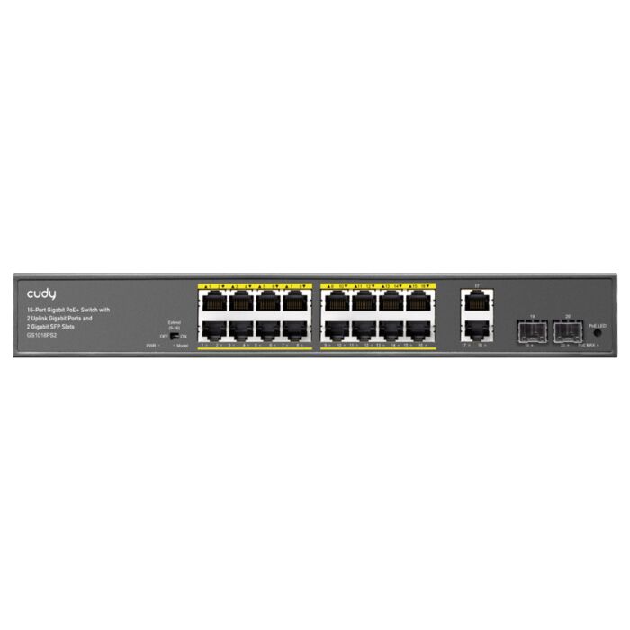 Cudy 16 Port Gigabit PoE 180W 2 Gigabit 2SFP Switch  | CD-GS1018PS