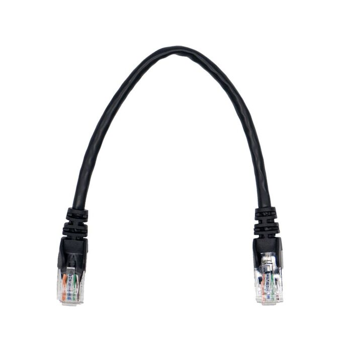22cm UTP Cat5e Flylead Black - (10 Per Pack)