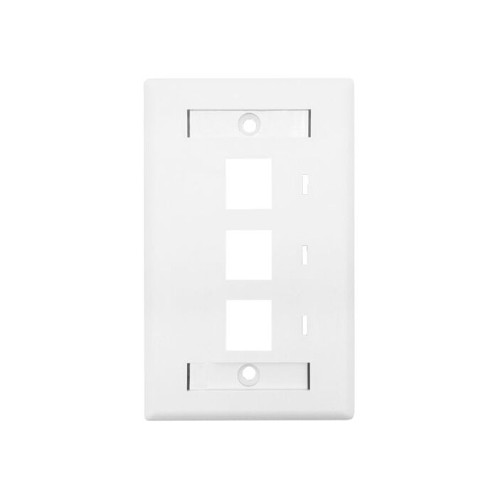 Linkbasic Three Port Faceplate 115 x 70mm  - (50 Per Pack) | LB-FM3