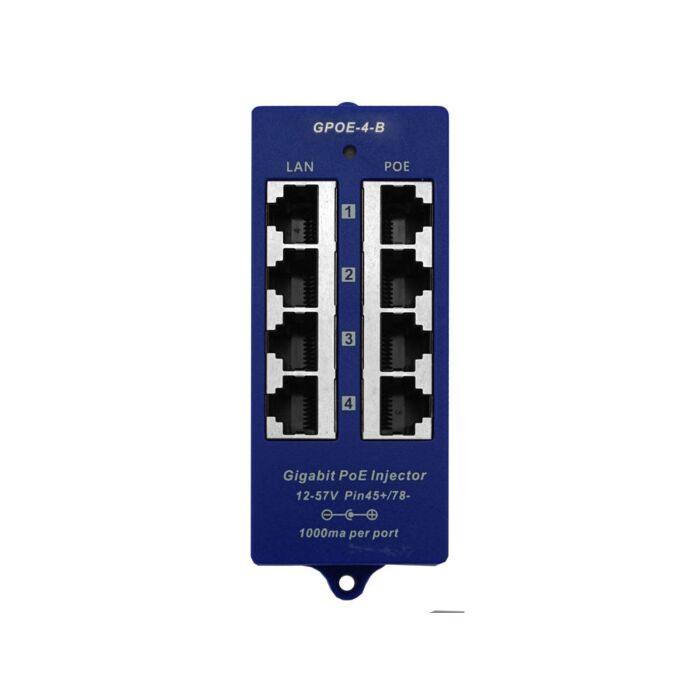 4 Port Gigabit Passive PoE Injector | POE-4G