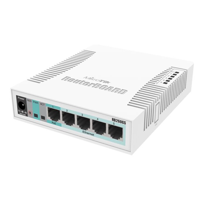 MikroTik SwOS Smart Switch 5 Port Gigabit 1SFP  | RB-260GS