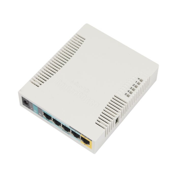 MikroTik 2.4GHz 2.5dBi 5 Port Ethernet WiFi Router 