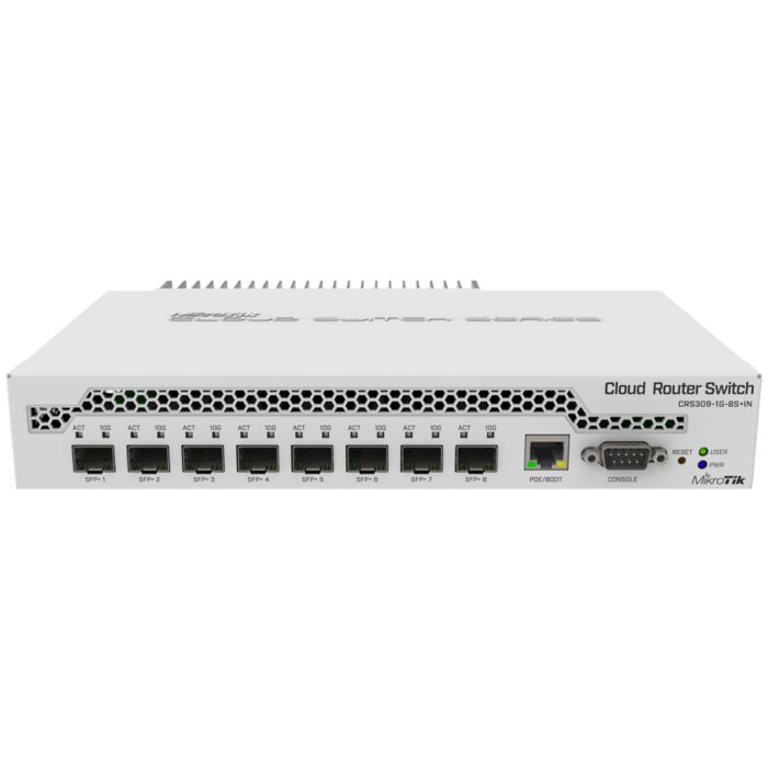 MikroTik Cloud Router Switch 8 Port SFP+ with PoE Input  | RB-CRS309S