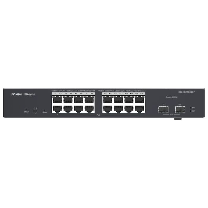 Reyee 16 Port Gigabit PoE 240W 2SFP Layer 2 Smart Switch | RG-ES218GP