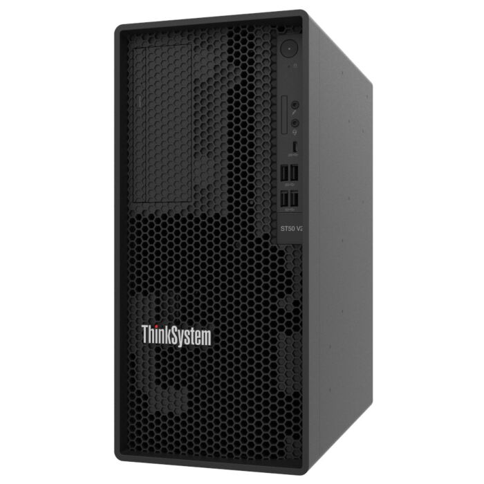 Lenovo ST50 V2 Xeon E-2324G Server with 4 Cores 3.1GHz 8MB Cache/65W, SW RAID, 2x960GB Micron 5400 Pro SSD, 1x16GB,