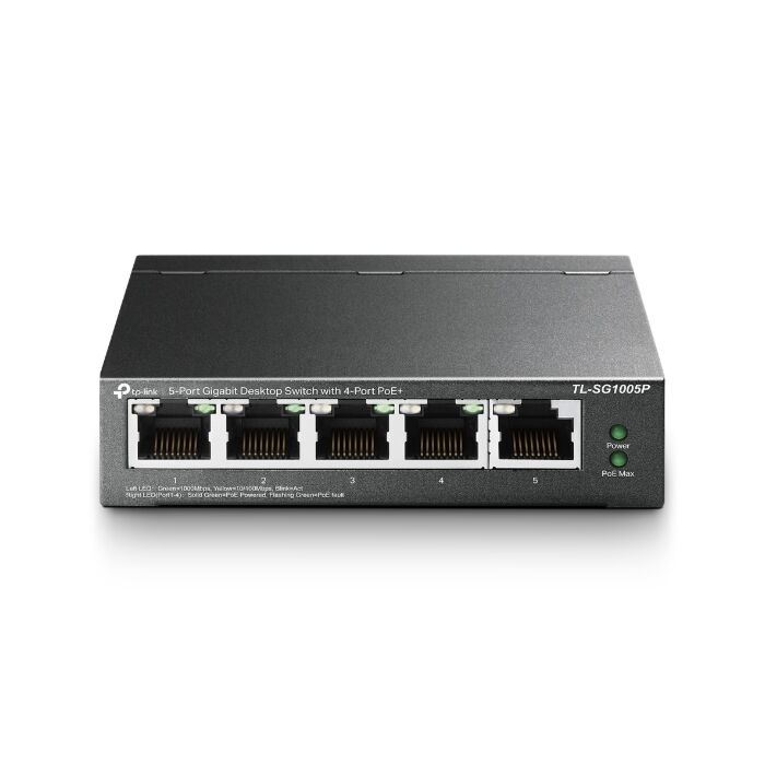 TP-Link 5-Port Gigabit Desktop Switch with  4-Port PoE+  | TL-SG1005P