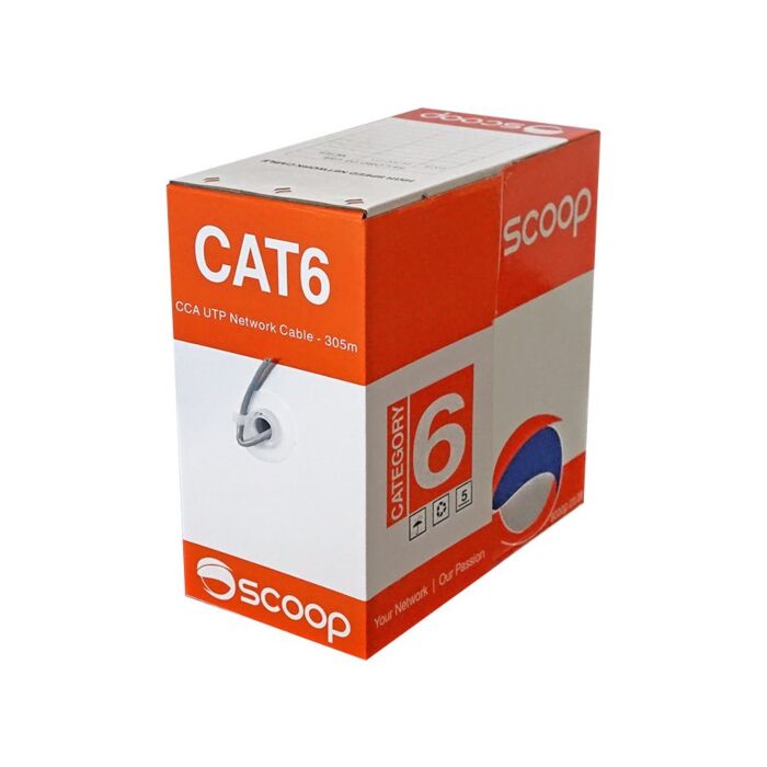 Scoop 305m Box Cat6 CCA Grey UTP Network Cable | UTP-6305C