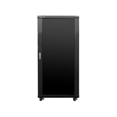 Linkbasic 22U Standing Server Cabinet, 600 mm Depth, 2 Fans, 2 Shelves, Flat-Packed
