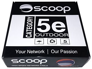 Scoop 100m Box Cat5e Outdoor FTP CCA Network Cable