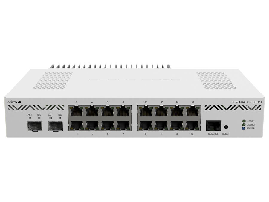 MikroTik Cloud Core 16 Port Gigabit 2SFP+ Passive Cooling Router  | RB-CCR2004PC
