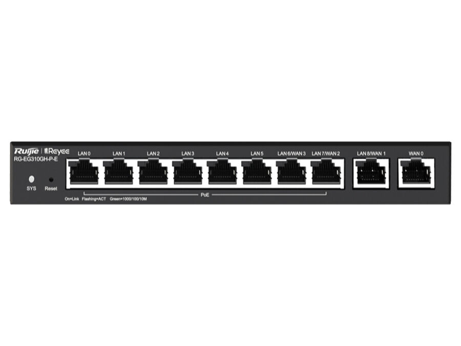 Reyee 10 Port Gigabit 4 WAN 8 PoE 110W Cloud Router  | RG-EG310GP