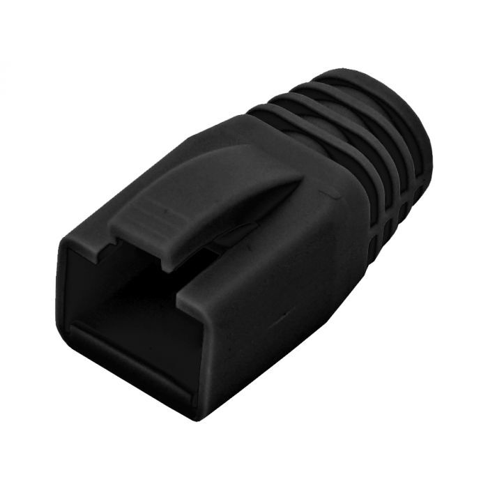 RJ45-6FTP Connector Boots Black - (50 Per Pack) | RJ45B-6FTPBL