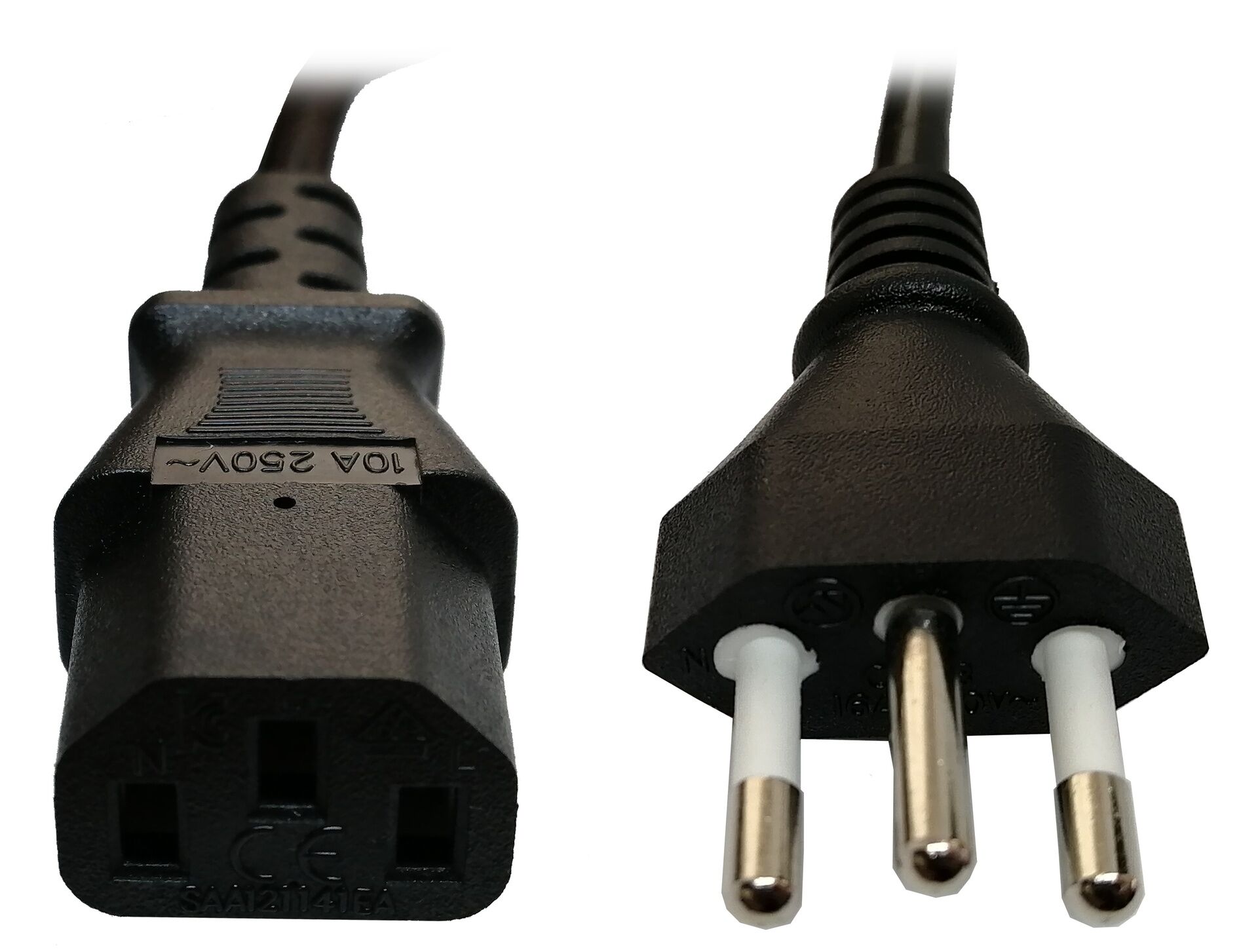 1.8m South African Power Cable – C13 Connector, 10 A, SANS 164-2 Approved (Model CABLE-C1642-3PC13)