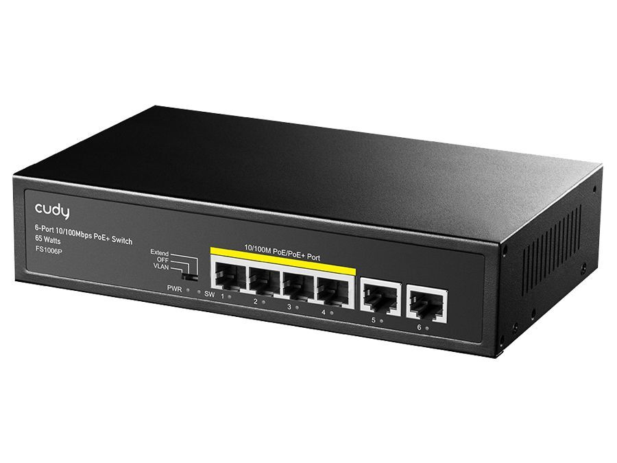 Cudy 6 Port with 4 Port PoE 60W PoE Switch | CD-FS1006P