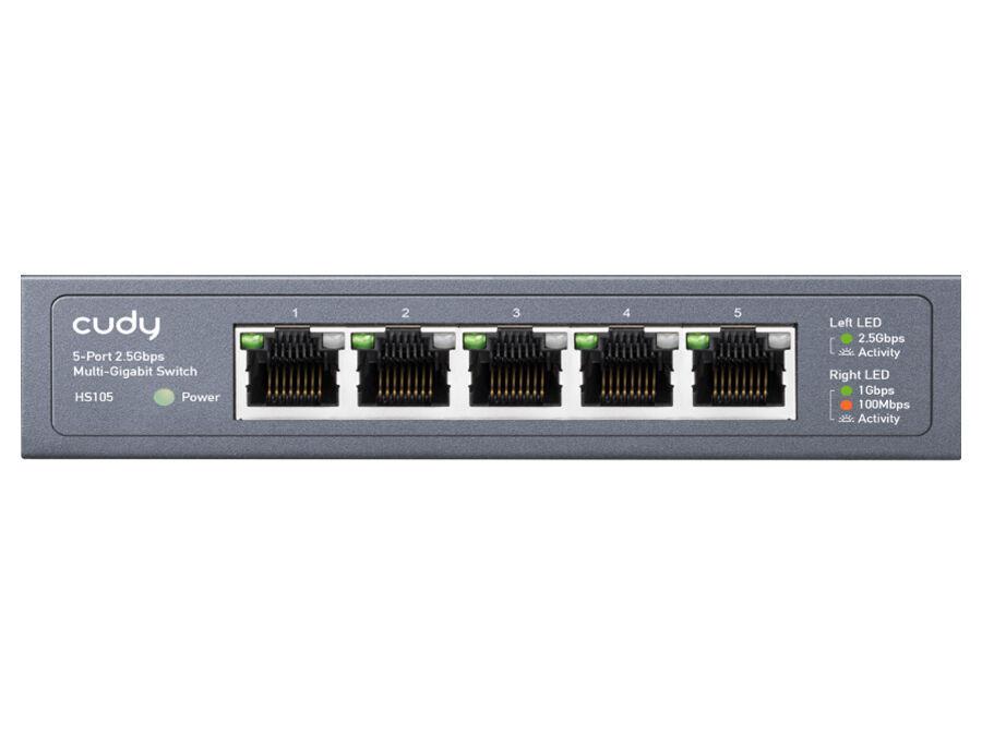 Cudy 5 Port 2.5Gbps Ethernet Metal Desktop Switch | HS105
