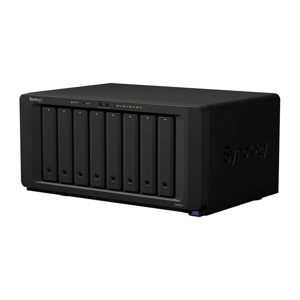 DiskStation 8 Bay NAS (Up to 18 Bay) AMD Ryzen V1500B; 4GB DDR4 ECC SO-DIMM; 4x GbE; 4xUSB3.1; 2x eSATA | DS1821+