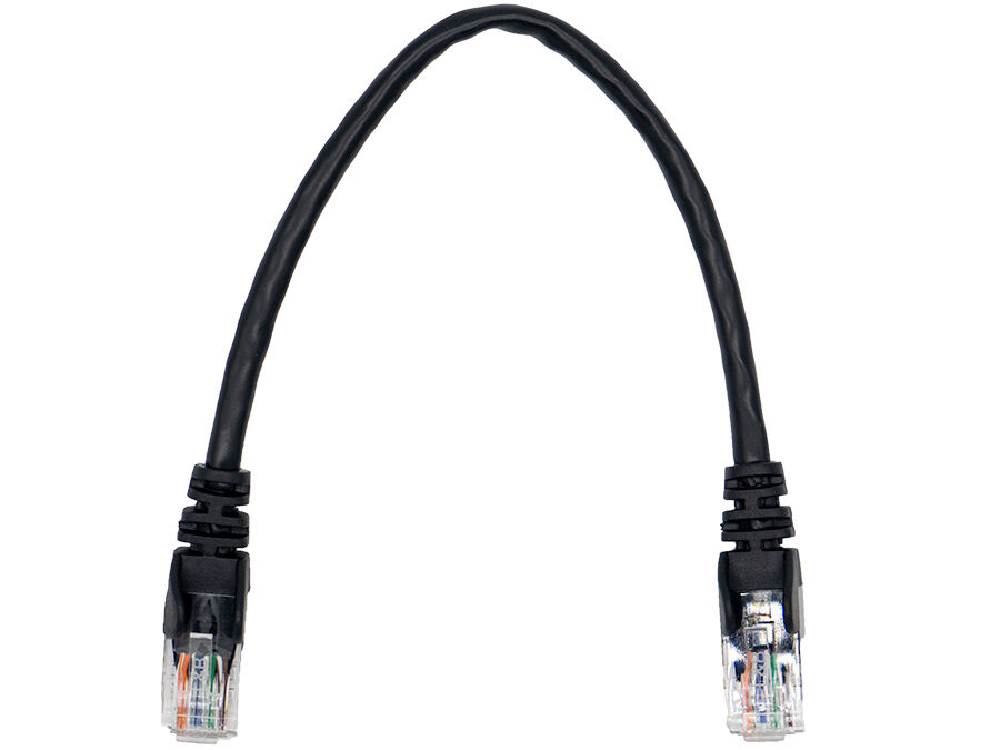 22cm UTP Cat5e Flylead Black - (10 Per Pack) | FLY-0.2BL