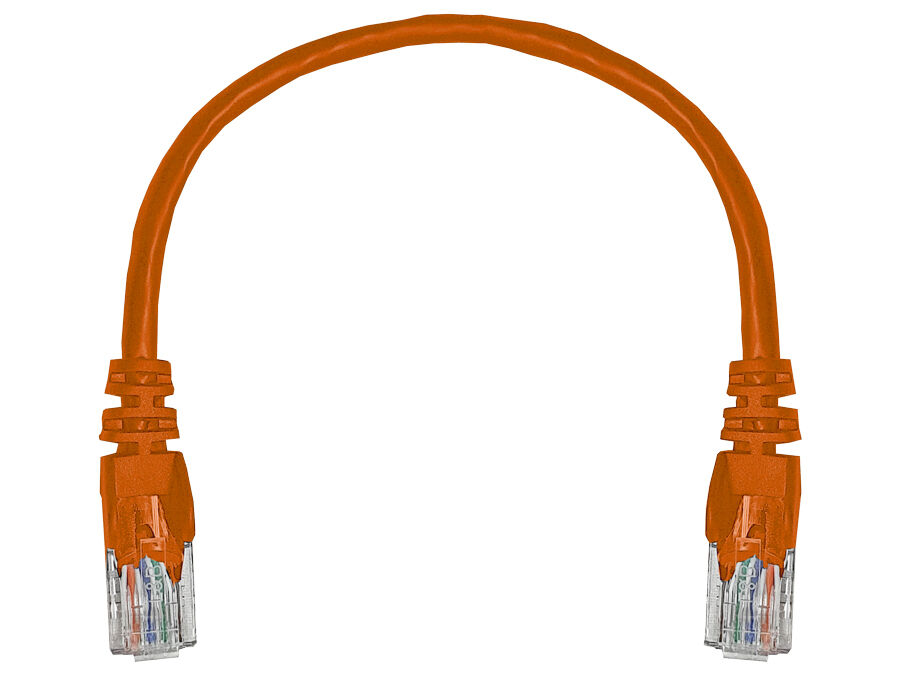22cm UTP Cat5e Flylead Orange - (10 Per Pack) | FLY-0.2O