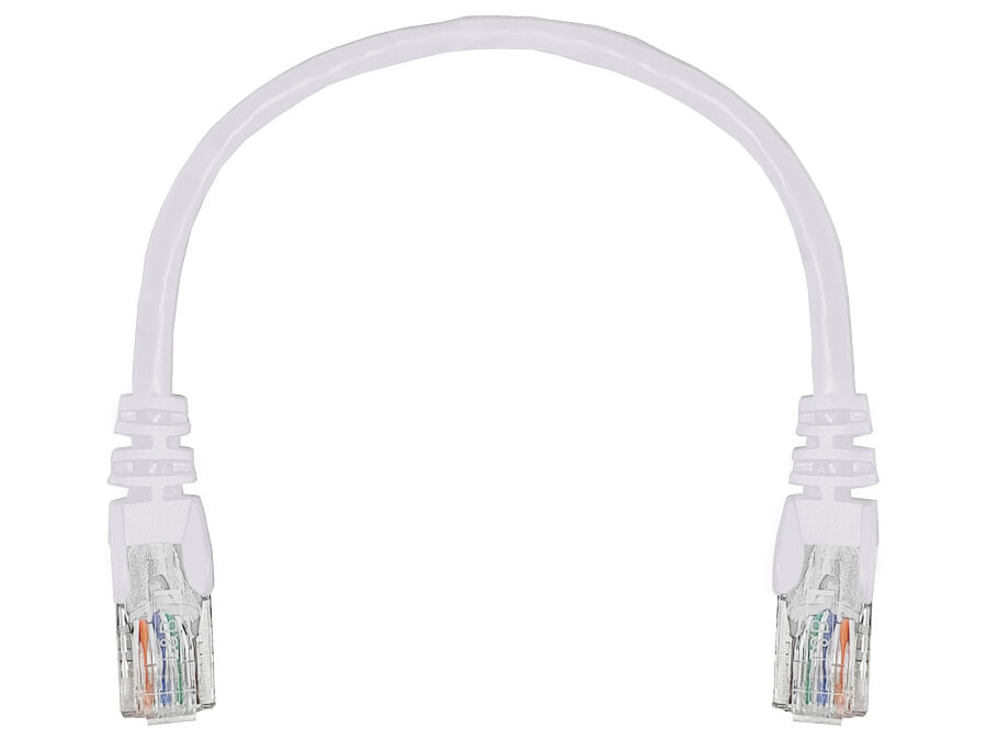 22cm UTP Cat5e Flylead White - (10 Per Pack) | FLY-0.2W