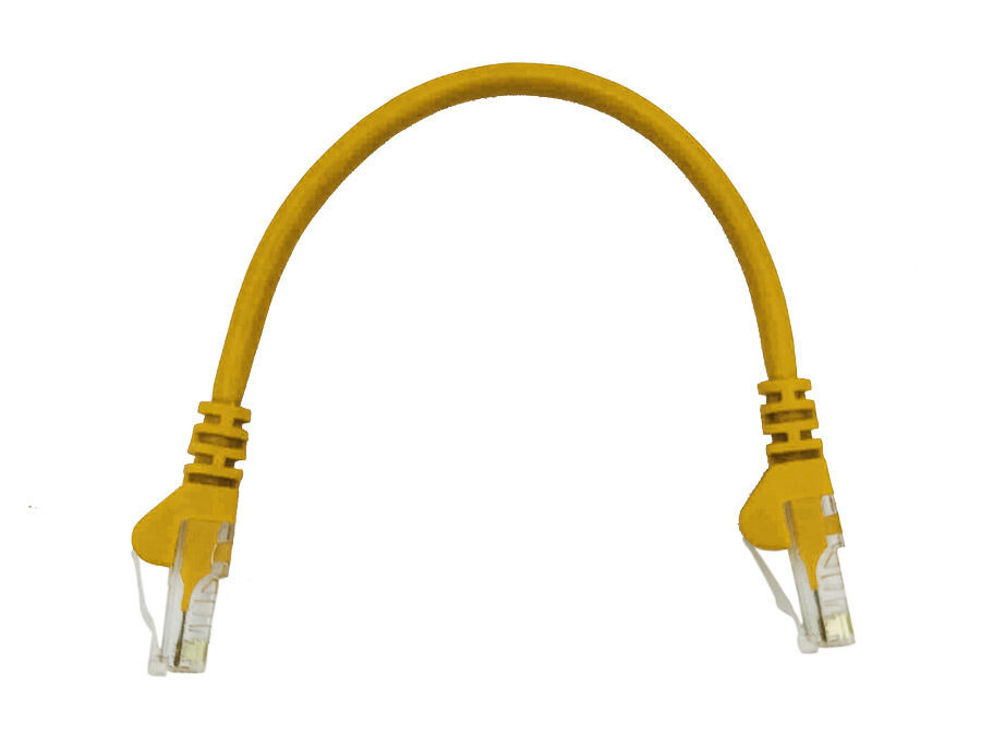 22cm UTP Cat5e Flylead Yellow - (10 Per Pack) | FLY-0.2Y
