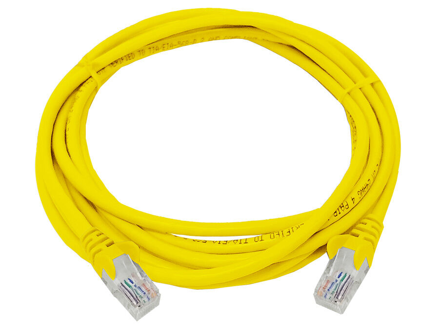 CAT5e 3 Meter UTP Patchleads / Flyleads | Yellow - (10 Per Pack) | FLY-3Y