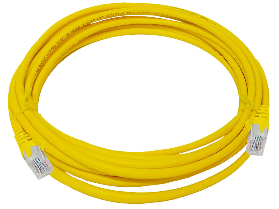 CAT5e 5 Meter UTP Patchleads / Flyleads | Yellow - (10 Per Pack) | FLY-5Y