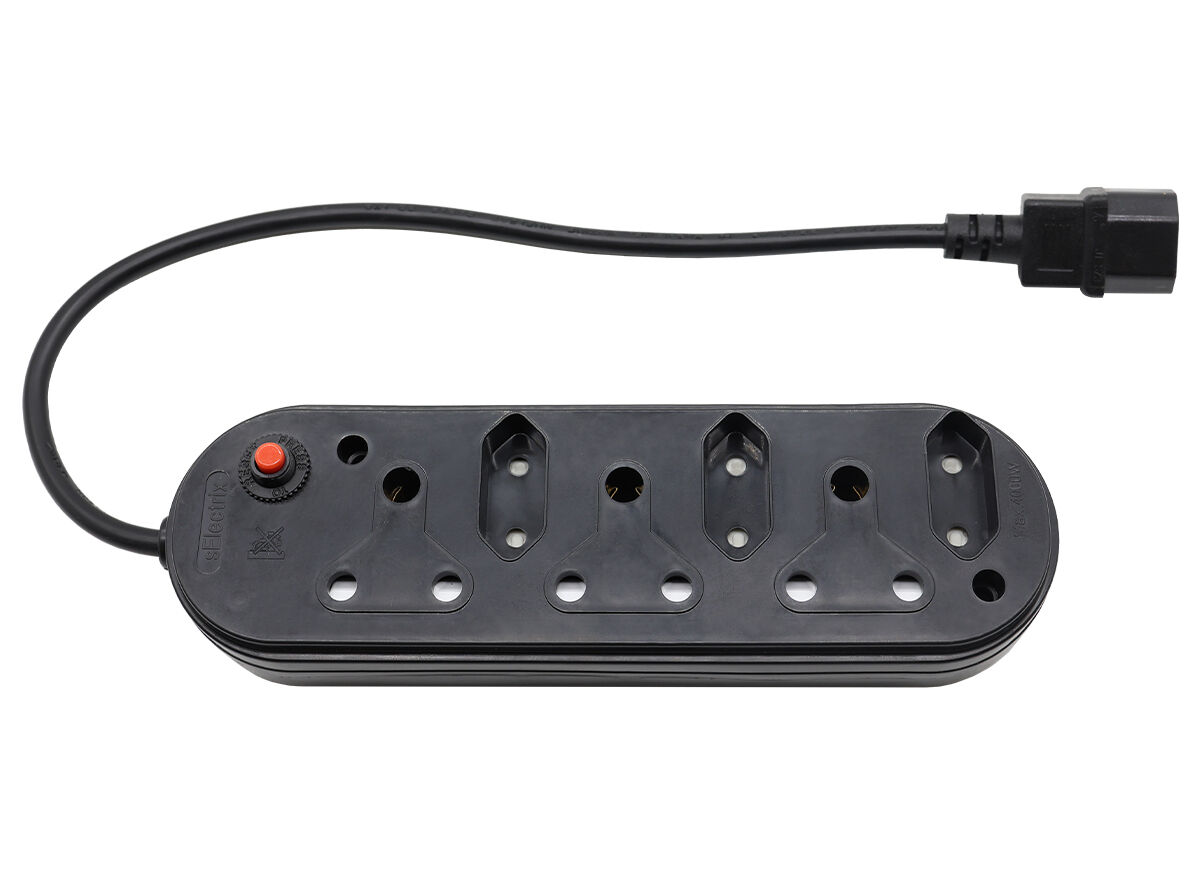 Multi Plug 3x16A 3x5A 0.5m IEC Cord Black