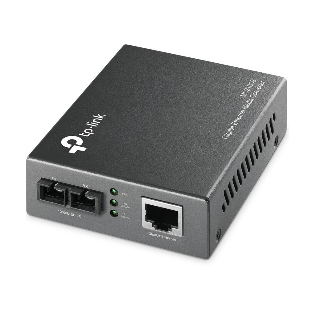 TP-Link Omada 10/100/1000 Mbps RJ45 to 1000 Mbps Single-Mode SC Fiber Converter | MC210CS