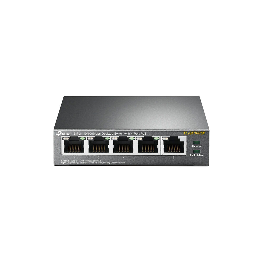 TP-Link 5-Port 10/100 Mbps Desktop Switch with 4-Port PoE+ | TL-SF1005P