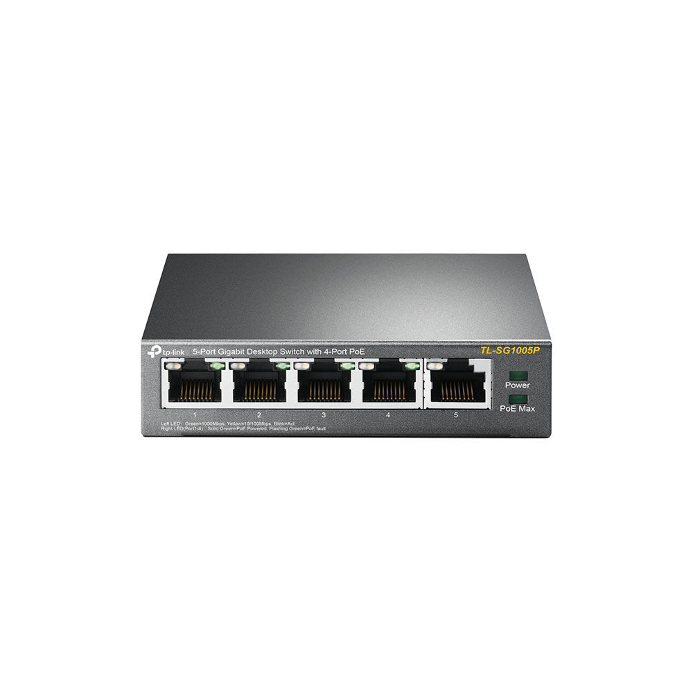 TP-Link 5-Port Gigabit Desktop Switch with  4-Port PoE+  | TL-SG1005P