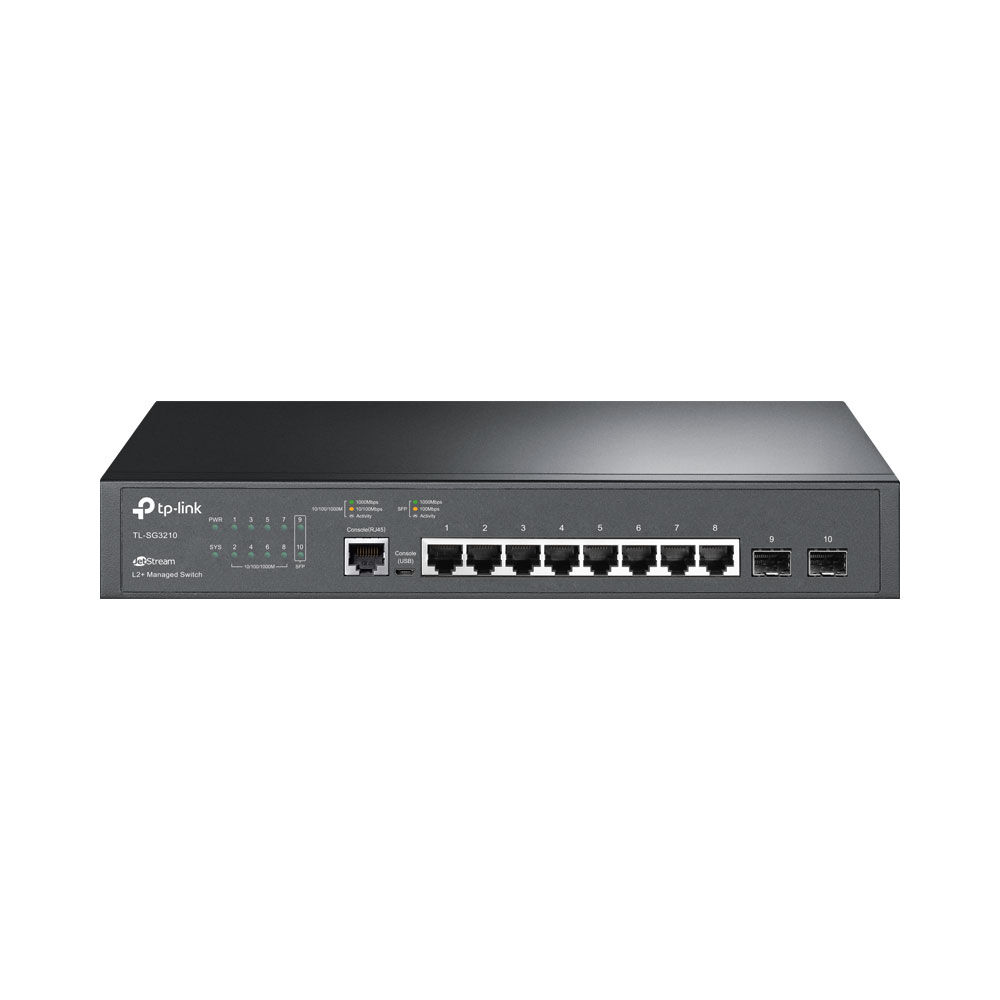 TP-Link Omada 8-Port Gigabit L2+ Managed Switch with 2 SFP Slots | SG3210