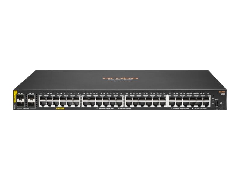 Aruba 6000 Switch: 48G Ports, PoE+, 4 SFP, Dual-Core | R8N85A