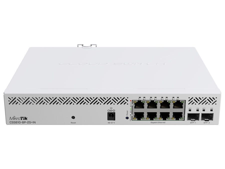 MikroTik SwoS Cloud Switch 8 Port PoE 2 SFP+ | RB-CSS610P