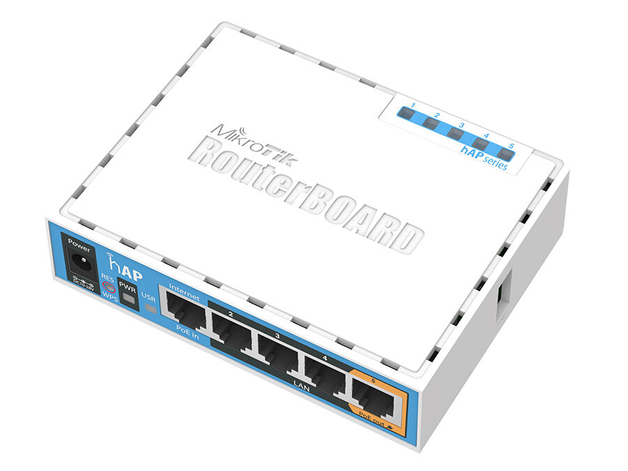 MikroTik hAP 5 Port Ethernet 300Mbps WiFi 4 Router  | RB-HAP