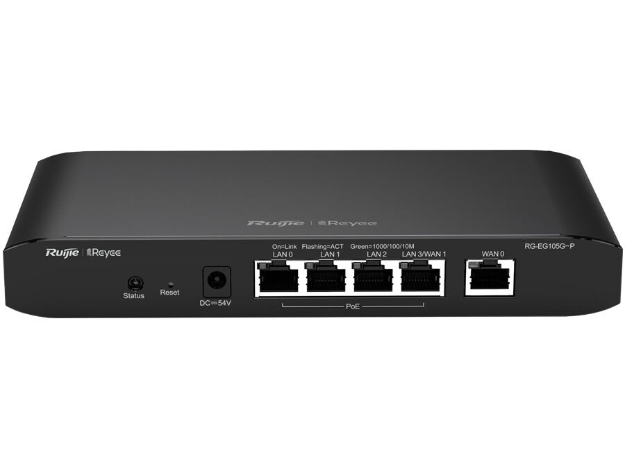 Reyee 5 Port Gigabit 2 WAN 4 PoE 54W Cloud Router | RG-EG105G-P | RG-EG105GP