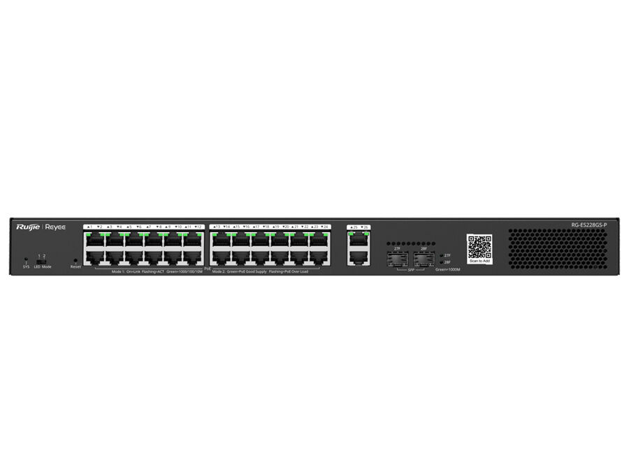 Reyee 26 Port Gigabit with 24 PoE 370W 2SFP Managed Switch | RG-ES228GP