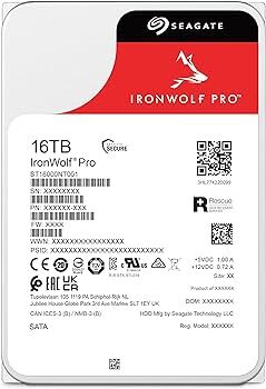 Seagate Ironwolf Pro ST16000NT001 16TB 3.5" HDD NAS Drives; SATA 6GB/s Interface; Unlimited Bays Supported; MUT: 550TB/Year; RV: Yes; , ST16000NT001 | ST16000NT001